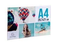 Porte-visuel mural horizontal A4 - Cristal