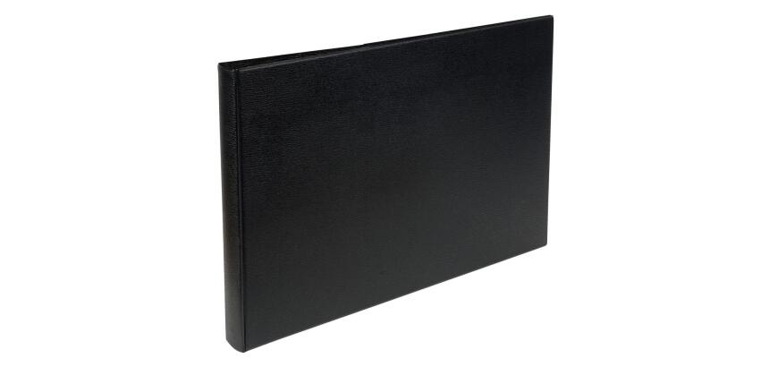 Raccoglitore 4 anelli 30mm PVC foderato - A3 in orizzontale - Nero