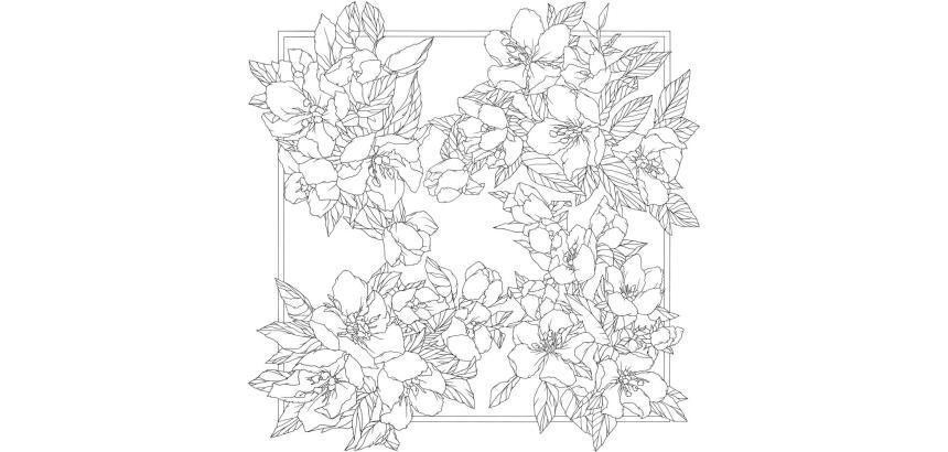 Carré 100% soie - 90x90cm Ayva - Blanc