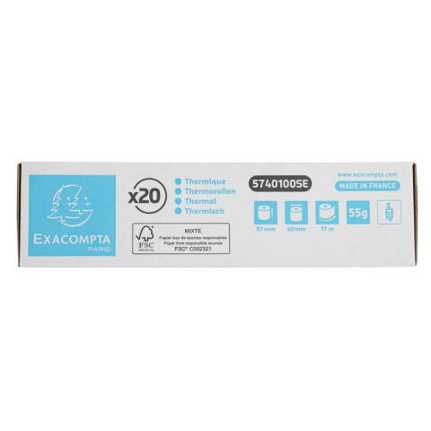 Papel térmico Exacompta 57 x 40 x 12 mm x 17 m 55g 5740100SE 1 copia SBPA