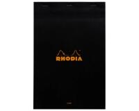 Bloc agrafé Rhodia N°19 21x31,8 cm 80 feuillets ligné avec marge 80g - Noir