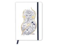 Adolie, Carnet brochure souple A5 14,8x21 cm, 128 pages, ligné, marquepage, fermeture à élastique, ass.