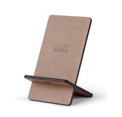 Rhodiarama support pour téléphone mobile simili cuir italien 13x8x8,5 cm - Taupe