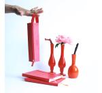 Rhodiarama trousse plumier simili cuir italien 23x5x5 cm - Corail