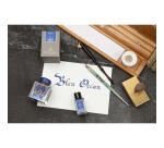 Encre 1670 à paillettes dorées 15ml - Bleu océan