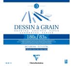 Dessin à Grain bloc collé 30F 29,7x29,7cm 180g - Blanc