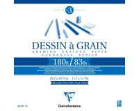 Dessin à Grain bloc collé 30F 29,7x29,7cm 180g - Blanc