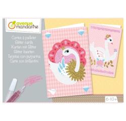 Boîte créative, Cartes à pailleter - Rose