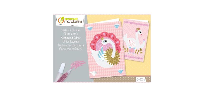 Boîte créative, Cartes à pailleter - Rose