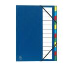 Multipart file with expandable spine and stiff cover, 12 compartments