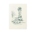 Cahier A5 ligné - Fontaine des Quatre Parties du Monde - 32 pages - Bleu/Vert - New - Bleu vert