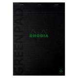 Greenpad bloc agrafé recyclé et recyclable en carte souple 350 g/m2 - N°19 21x31,8 cm 70 feuillets 5/5 - Papier Clairefontaine recyclé 90 g/m2 - Noir - New - Noir