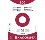 Paquet 100 fiches sous film - bristol dots non perforé - 210x297mm - Blanc