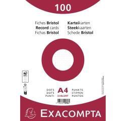 Pk100 record cards 210x297 dots white - White