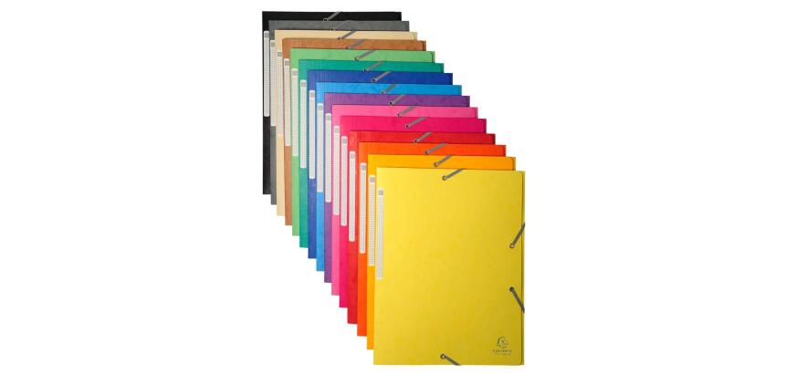Chemise à élastiques Maxi capacity carte lustrée 425gm2 - A4 - Couleurs assorties
