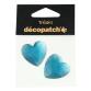 Sachet 2 coeurs 3cm - bleu - Bleu