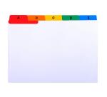 Intercalaires pour boite à fiches, imprimés de A à Z carte blanche 160g 25 compartiments- A6 - Blanc