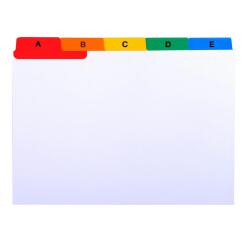 Record Cards A-Z 25 Reinforced Tabs A6 - White