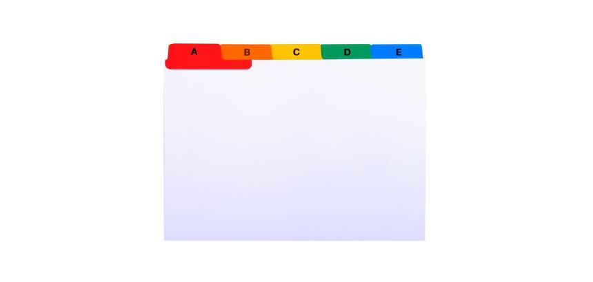 Intercalaires pour boite à fiches, imprimés de A à Z carte blanche 160g 25 compartiments- A6 - Blanc