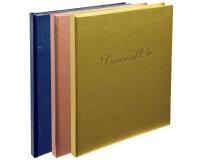 Livre d'or Balacron avec titre 140 pages blanches - 21x19 cm vertical - Couleurs assorties