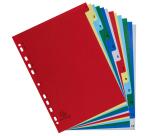 Intercalaires imprimés numériques polypropylène 12/100e - 12 positions - A4 - Assorties vives