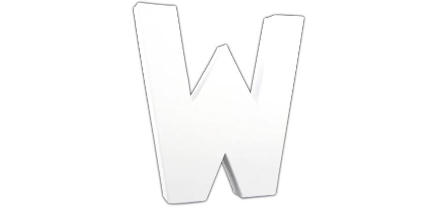 Lettre W 20,5cm - Blanc