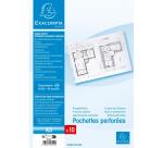Sachet de 10 pochettes perforées polypropylène lisse Haute Qualité 9/100e - A3 horizontal - Cristal