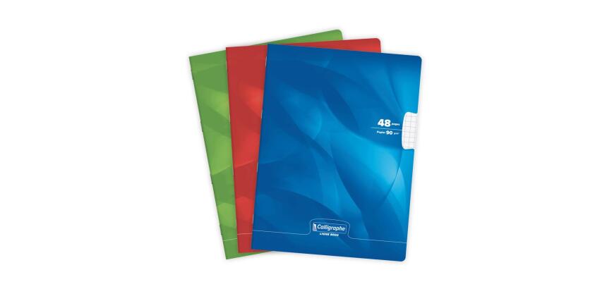 Clairefontaine Laminated Stapled Notebook Varnished UV, Ligne 8000, 24x32cm, 24 Sheets, Seyes, 90g - Assortment