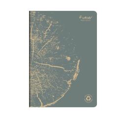 Cahier piqué FOREVER PREMIUM 100% recyclé A4 96 pages ligné papier recyclé blanc 90 g - Gris plomb