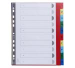 Intercalaires imprimés numériques PP couleurs 12/100e - 10 positions - A4+ - Assorties vives