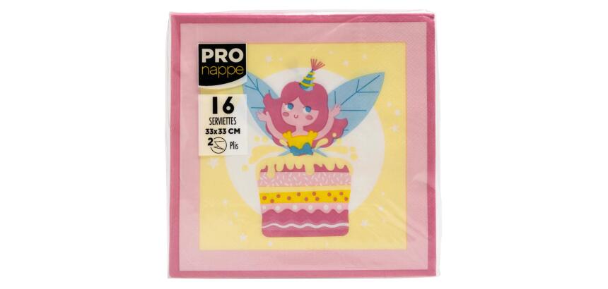 16-pack of 2-ply tissue napkins - 33x33 cm