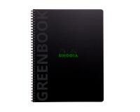 Rhodiactive Greenbook ligné, A4+, perf.4 trous, papier recyclé 90g - Noir
