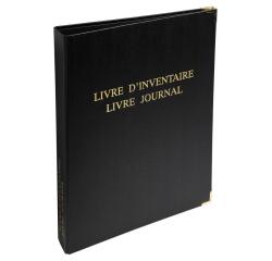 Reliure luxe avec recharge 297X210 Livre d'inventaire + Livre journal 150 feuillets foliotés 90g + 2 gardes - Noir