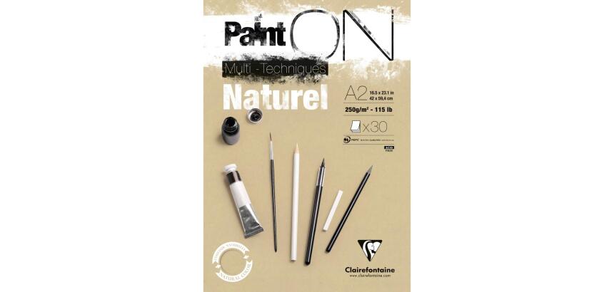 Paint'ON Naturel bloc collé 30F A2 250g