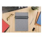 Trousse plate en cuir à élastique Age Bag 20x4,5 cm - Gris