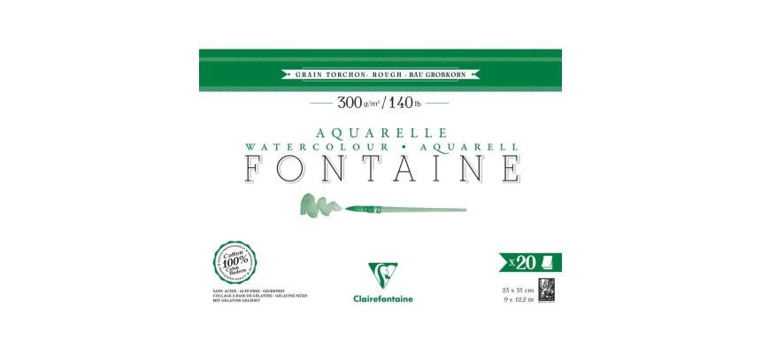 Fontaine bloc collé 4 côtés 20F 23x31cm 300g grain torchon