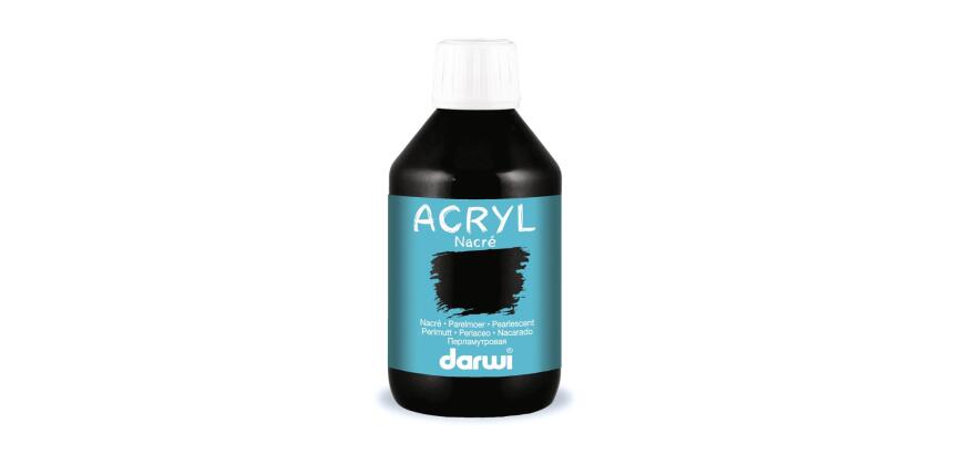 Darwi Flacon de 250 ml de Peinture Acrylique Universelle Nacrée - Noir