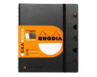 Exabook Rhodiactive rechargeable reliure intégrale A5+ 160 pages ligné+MC 80g - Noir