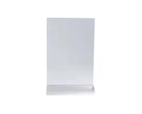 Soporte expositor inclinado Pie de aluminio A5 - Cristal
