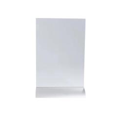 Espositore da tavolo verticale a T con base in alluminio A5 - Cristallo