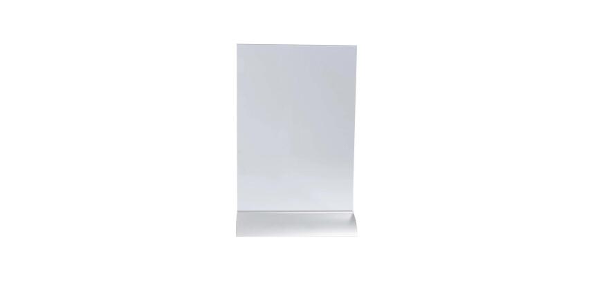 Espositore da tavolo verticale a T con base in alluminio A5 - Cristallo