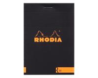 Bloc agrafé Rhodia le R N°12 8,5x12 cm 70 feuillets uni 90g - Noir