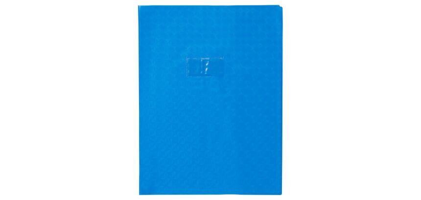 Protège-cahiers grain losange PVC 18/100ème avec porte-étiquette 24x32 cm