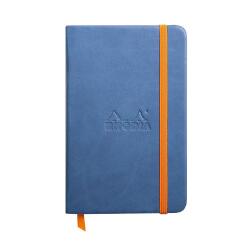 Rhodiarama carnet rigide A6 96 feuilles unies papier ivoire 90 g fermeture élastique. - Saphir