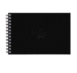 Rhodia Touch Watercolor Book, papier grain fin 100% coton 300g - A5 paysage, 40 pages - Noir