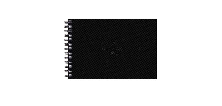 Rhodia Touch Watercolor Book, papier grain fin 100% coton 300g - A5 paysage, 40 pages - Noir