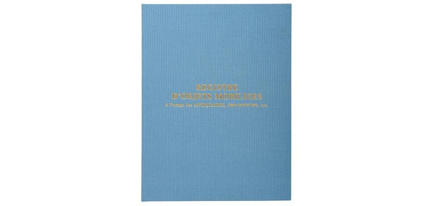 Register 32x24cm Roerende goederen - speciaal voor brocanteurs en antiquairs 100 pagina's - Blauw