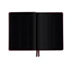 Rhodiarama Goalbook Creation rembordé rigide A5 160 pages papier Maya noir lisse dot 120g avec élastique - Lie de vin