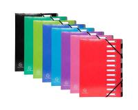 Clasificadores Harmonika ® lomo extensible Iderama ® Con gomas y ventanas troqueladas. - Tamaño: 24,5x32 cm para: A4 - Colores surtidos