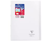 Cahier piqué Koverbook A4 96 pages grands carreaux couverture polypropylène transparent - Incolore